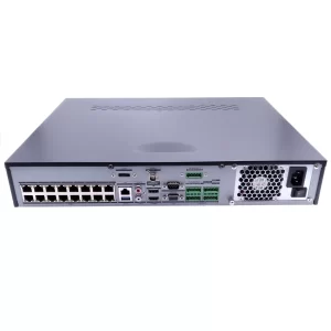 Video formats supported: H.265+/H.265/H.264+/H.264; 32-ch 1.5U 16 PoE 8K NVR 32-ch IP camera inputs maximum 32-ch@1080p decoding capability at maximum Maximum incoming bandwidth of 320 Mbps