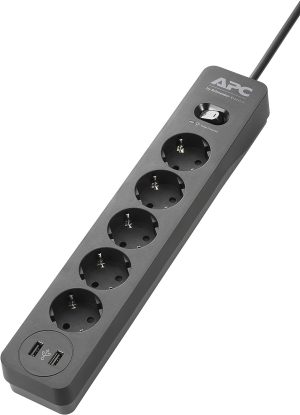 APC PME5U2B-GR 5 OUTLET 2 USB PORTS 230V ESSENTIAL SURGEARREST