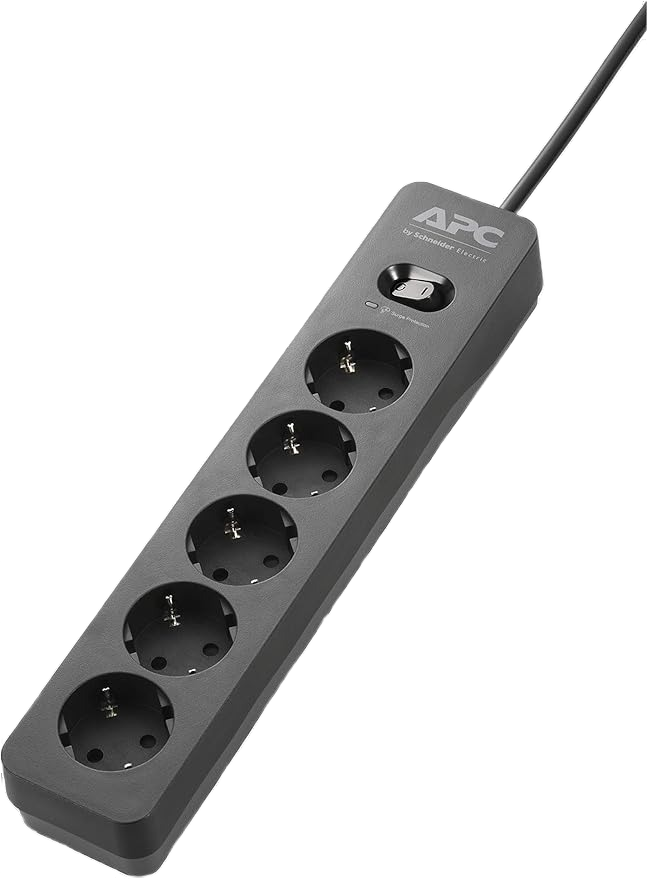APC Essential SurgeArrest 5 Outlet 2 USB Ports Black 230V Germany