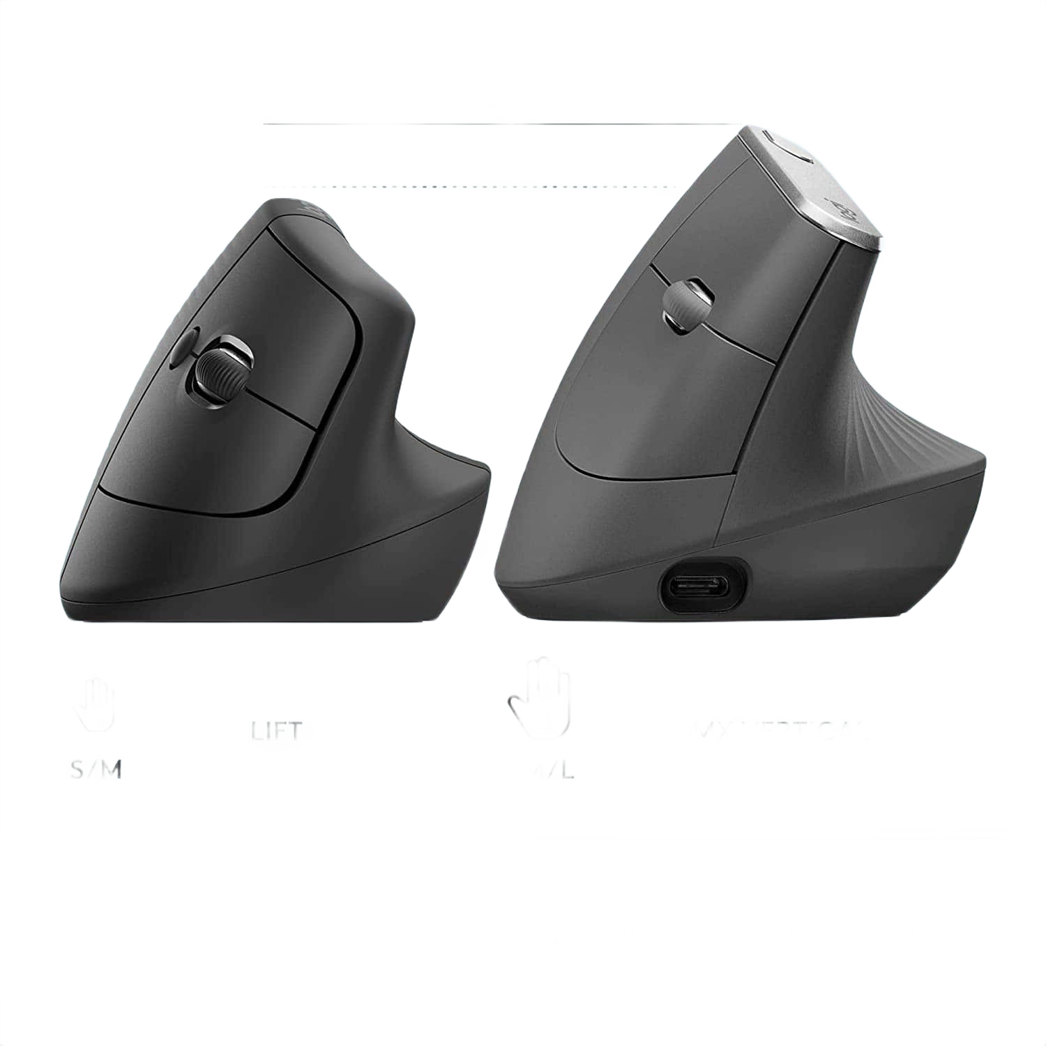 Logitech Ergonomic Vertical Wireless Mouse (Graphite) - Image 4