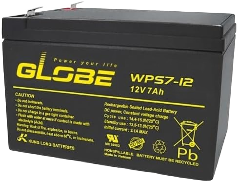WPS7-12 Globe 12V7Ah Lead Acid Battery