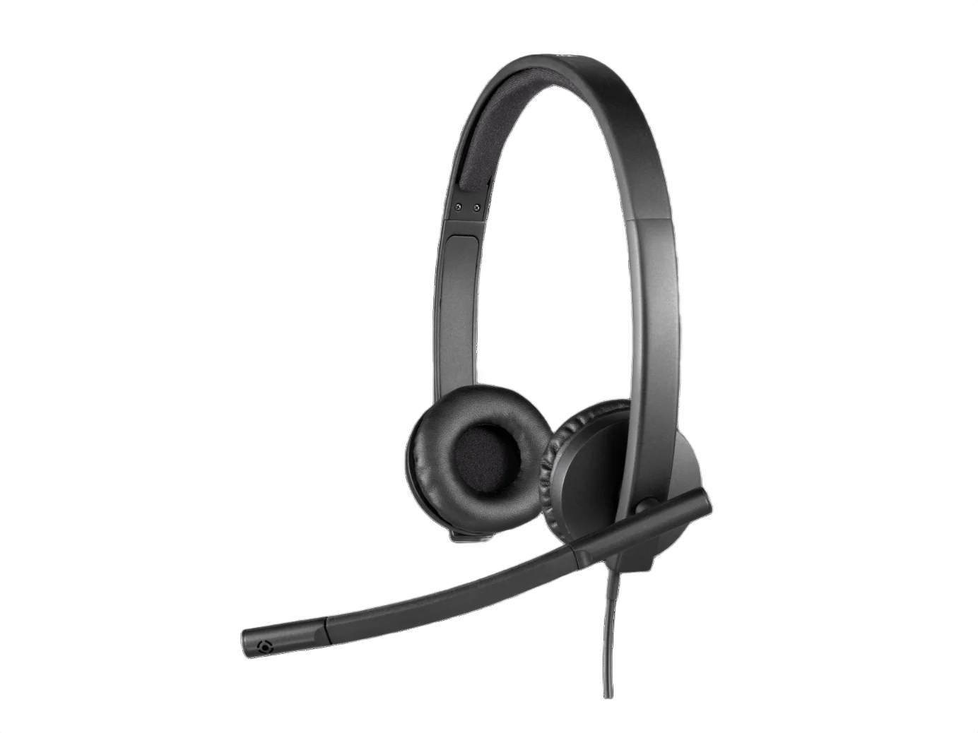 Logitech H570e Wired Headset, Stereo Headphones with Noise-Cancelling Microphone, USB, in-Line Controls with Mute Button, Indicator LED, PC/Mac/Laptop - Black