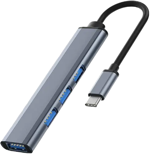 Type-C 4-Port USB C Hub 3.0/2.0, Lightweight Aluminum, Built-in Max Transfer Rate: 5Gbps, Windows, Mac, PS-4, PS-5, Chrom - Image 2